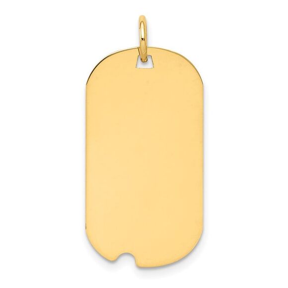14k Plain .011 Gauge Engraveable Dog Tag with Notch Disc Charm　並行輸入 14k Yellow Gold Solid Polished Plain .011 Gauge Engraveable Round